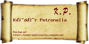 Kádár Petronella névjegykártya
